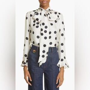 Zimmermann Confetti polka Dot Silk Blouse